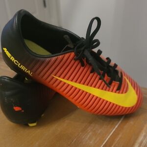 Ronaldo Nike Mercurial Red and Black Soccer Cleats